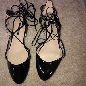 zara lace up flats